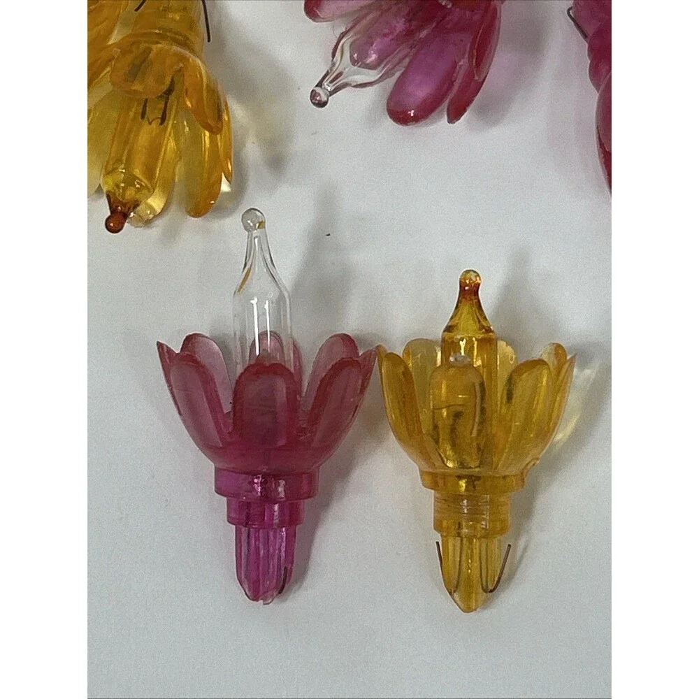 160 Christmas String Light Flower Tulip Reflectors Cover Plastic Lot Multicolor